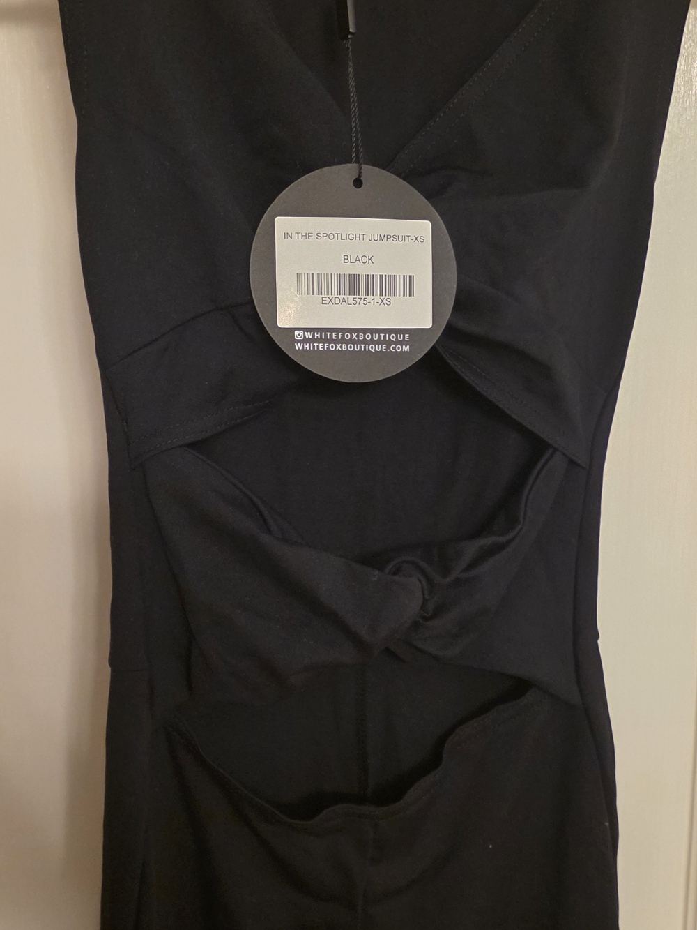 White Fox Boutique Black In The Spotlight Jumpsuit - XS